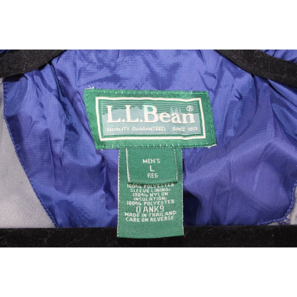 LL Bean Classic Blue Nylon Insulated Water-Resistant Full Zip Jacket M Reg - Picture 5 of 10